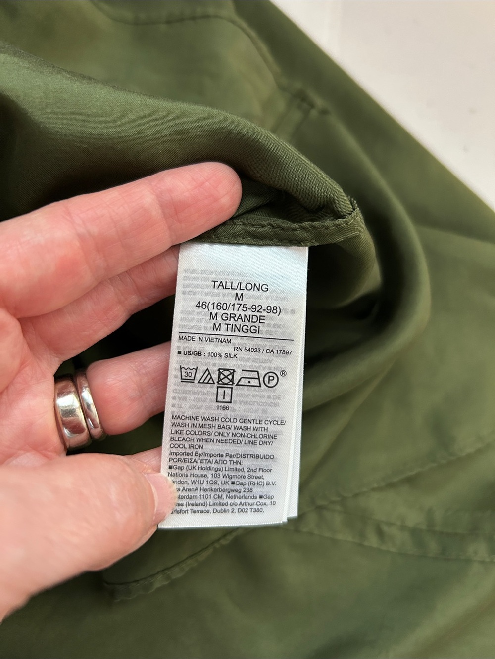 Banana Republic Olive Green Silk Dress NWT - Picture 12 of 13